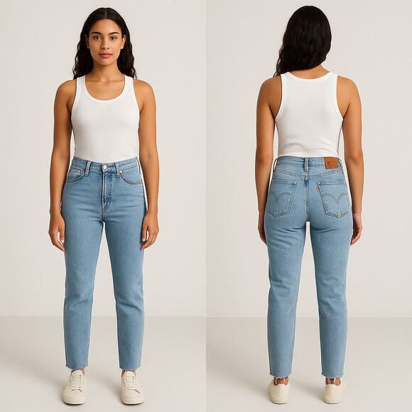 Levi’s 501 Skinny Jeans Women 31x30 Light Wash Button Fly Raw Hem High Rise Jean - Picture 1 of 12